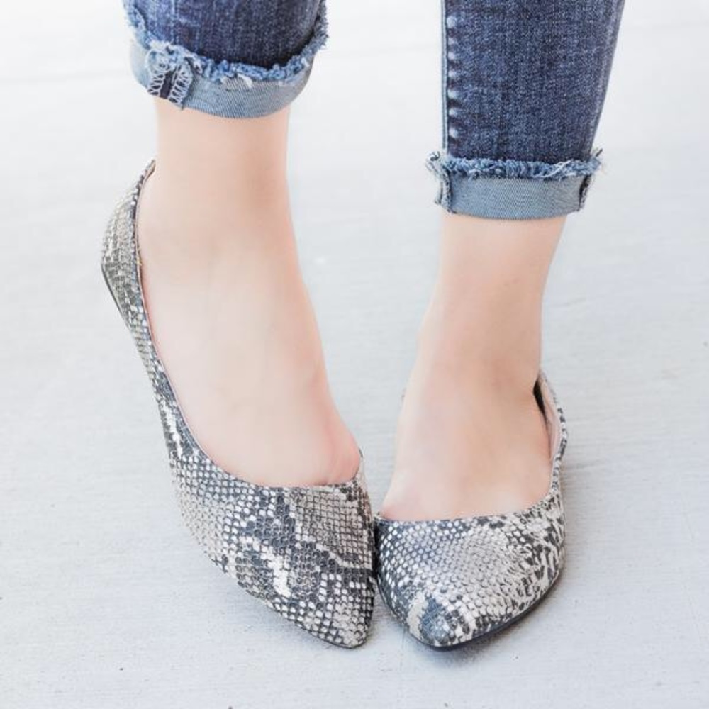 Beige Brown Snake Ballerinas ballet- Sandals - Picture 2 of 3